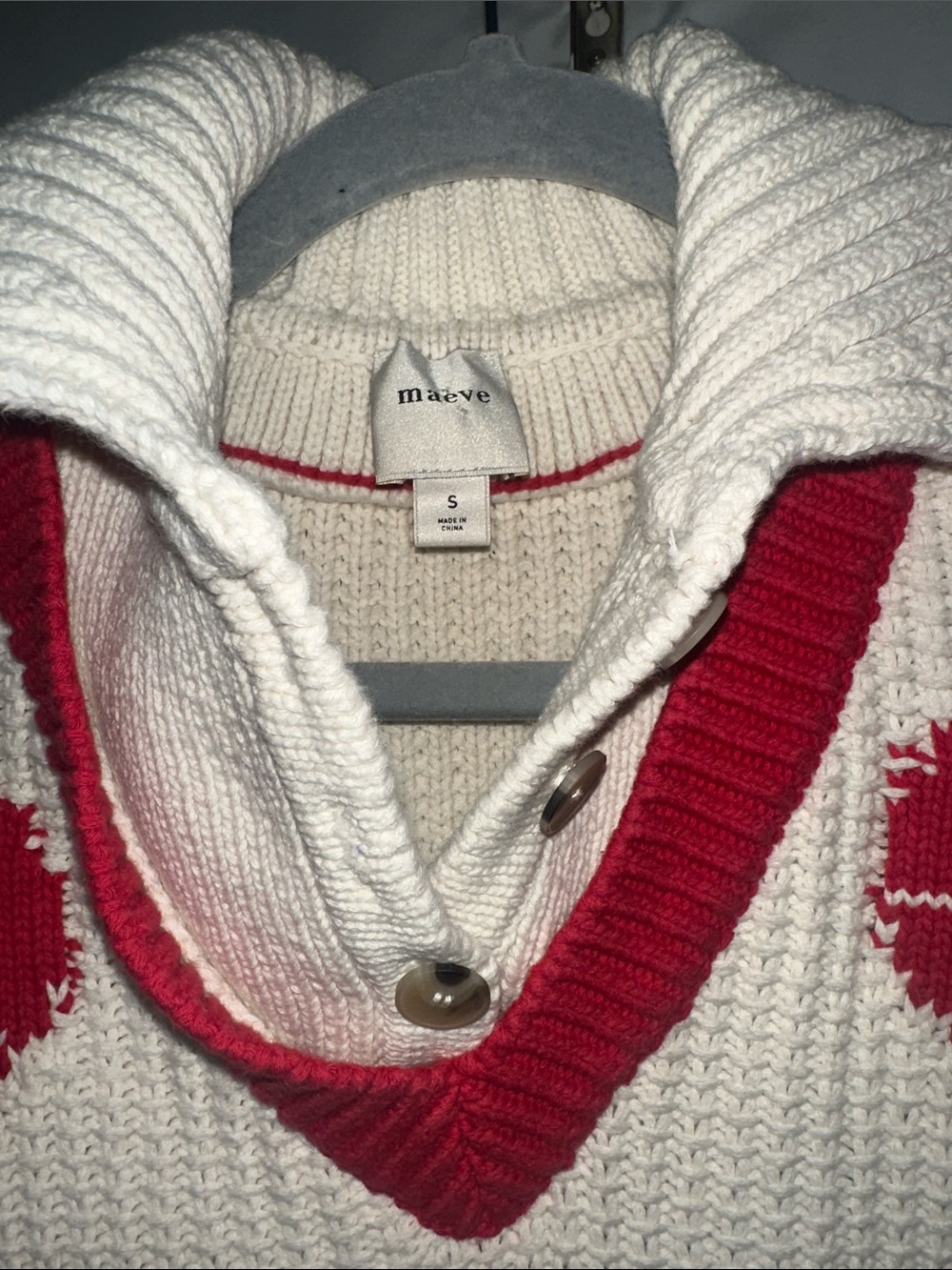 Anthropology Maeve Cream, Red and Black 'Tennis' V-Neck Sweater Vest - Picture 2 of 6